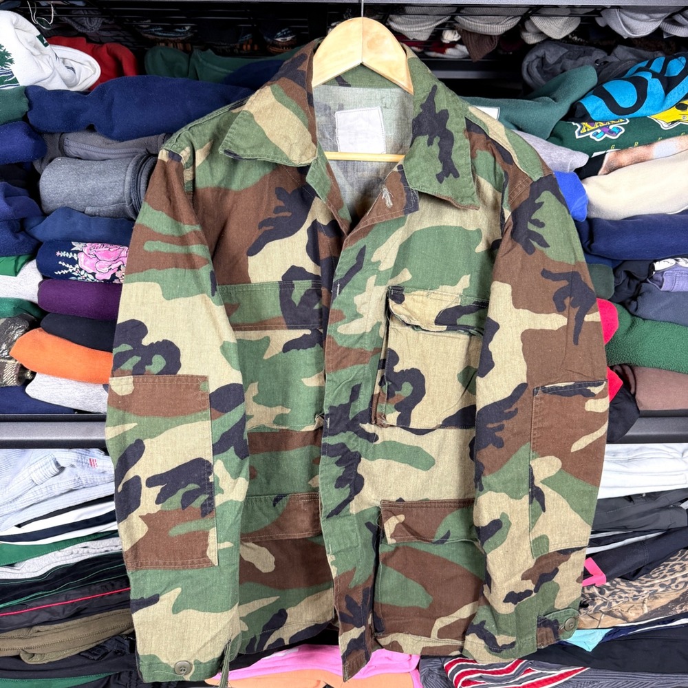 Vintage US Military Woodland Camo Combat Coat Jacket‎ Selma Apparel Medium